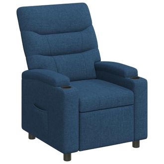 vidaXL Poltrona Reclinabile Blu 75 X 95 X 103 Cm Tessuto Vidaxl