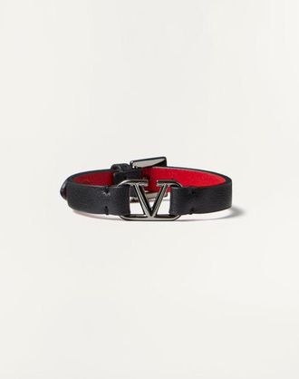 Valentino Garavani Vlogo Signature Leather Bracelet