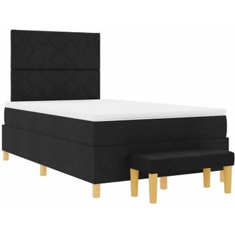 vidaXL Vidaxl - Cama Tipo Box Spring Con Colch&oacute;n Negro 120 X 200 Cm Tela