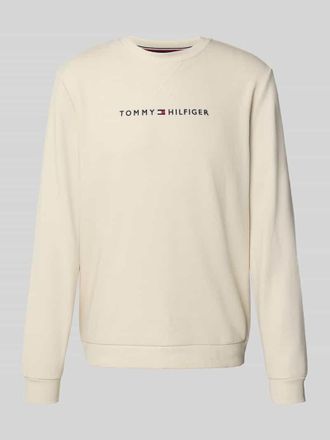 Tommy Hilfiger Regular Fit Sweatshirt aus Baumwoll-Mix Modell TRACK TOP in Offwhite Melange, Gr&ouml;&szlig;e XL