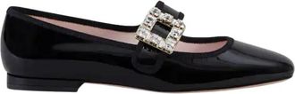 Roger Vivier Tres Vivier Strass Patent Leather Ballerina Flats Size 40