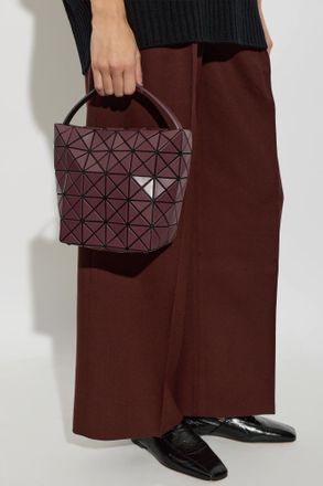 Bao Bao Issey Miyake Handbag With Geometric Finish, Womens, Burgundy