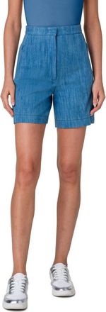 Akris Filia High Waist Denim Bermuda Shorts in Medium Blue Denim at Nordstrom, Size 10