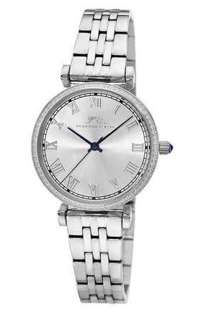 Porsamo Bleu Emma Sunray Dial Bracelet Watch in Silver/Silver at Nordstrom Rack