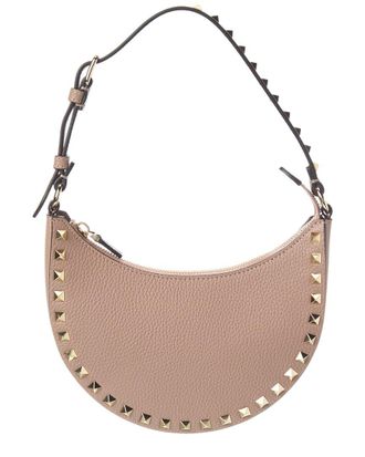 Valentino Rockstud Mini Grainy Leather Hobo Bag