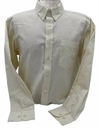 Panhandle Mens Solid Button Down Shirt In Eggshell