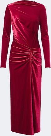 SIMKHAI Ferrera gathered velvet midi dress