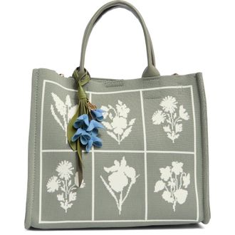 Nanette Lepore Floral Knit Square Satchel in Dusky Pine Floral Knit at Nordstrom Rack
