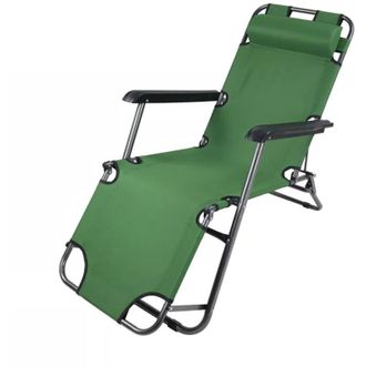 Trade Shop TrAdE Shop Traesio - Sdraio Sedia Verde Lettino Relax Prendisole Da Spiaggia Giardino Pieghevole 285009