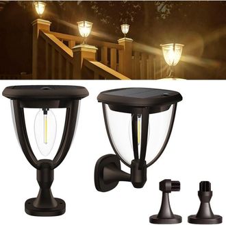 OEM Paquete De 2 Luces Solares Para Exterior De Jard&iacute;n, Luces Led Solares Con Dos Modos De Brillo, Luces Solares De Pared Impermeables Ip65 Con Iluminaci&oacute;