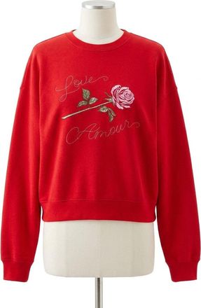 Z Supply First Date Sweatshirt In Kiss Me Red