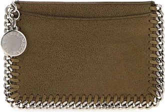 Stella McCartney Falabella Flat Card Holder - Dames - Clutches - Groen - ONE Size - Tassen