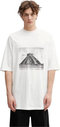 Rick Owens Jumbo T-shirt met korte mouwen - Heren - Tops - Beige - Maat: L Katoen