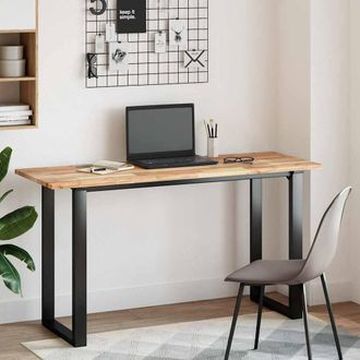 Berkfield Home Desk Top Untreated 160x50x2 cm Solid Wood Acacia in Brown | Size: 160 x 50 x 2 cm