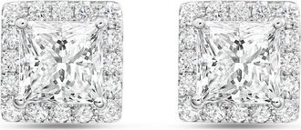 Diana M. Jewels 14KT WHITE GOLD LAB GROWN FASHION EARRINGS WEIGHING 9.00 CTS TW
