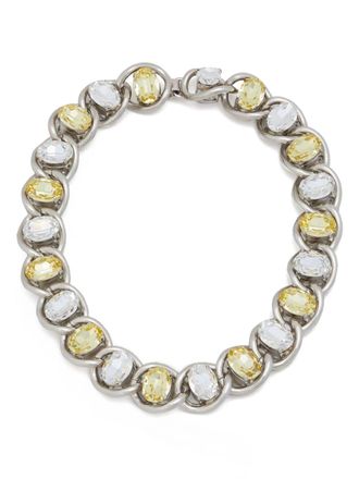 Marni crystal-embellished chain necklace - women - Brass/Crystal - One Size - Silver