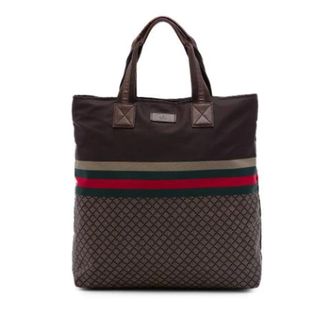 Gucci Pre-owned Printed Nylon Tote Bag - unisex - Gucci Vintage - Vintage Tote Bags - Brown - ONE SIZE - Pre-owned