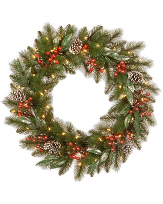 National Tree Company 24In Frosted Pine Berry Wreath