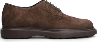 Stuart Weitzman Benson su&egrave;de derby schoenen - Bruin