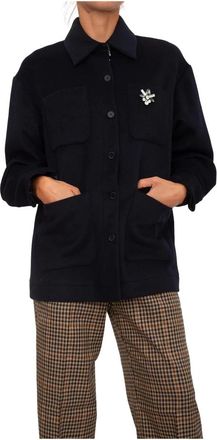 Liu Jo Jassen, Dames, Blauw, XS, Wol, Wool Coat