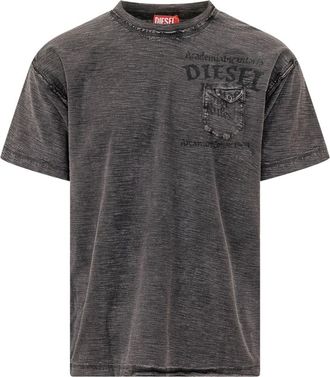 Diesel Black Graphic Crew Neck T-Shirt