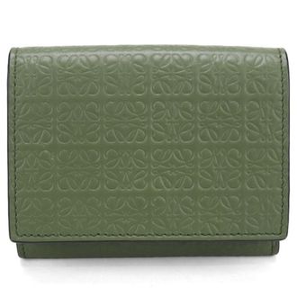 Loewe Green Leather Wallet (Tri-Fold) (Pre-Owned)