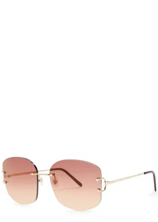 Cartier Cartier Signature C De Cartier Rimless Oversized Sunglasses - Pink