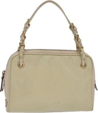 Prada Pre-owned Handbags, female, Beige, Size: ONE SIZE Pre-owned Nylon Handbag