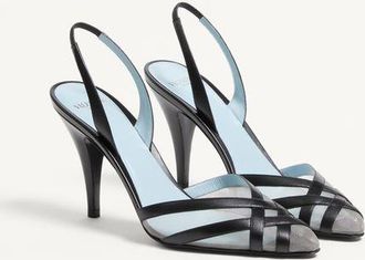 Valentino Garavani D&eacute;collet&eacute; Slingback Impudance In Capretto E Rete 90Mm Donna NERO/NUDE 36.5