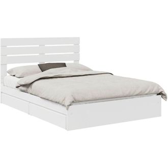 vidaXL Storage Bed with Headboard White 140 x 200 cm Engineered Wood vidaXL