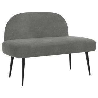 vidaXL Banco Tapizado Con Respaldo Gris Oscuro 110 X 60 X 76 Cm Vidaxl