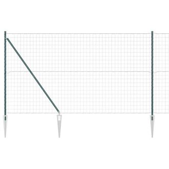 Berkfield Home Euro Fence with 7 Spike Posts 1.6x10 m Galvanised Steel Green in Dark Green