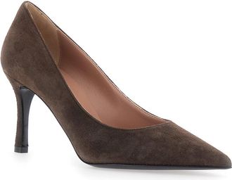 Pollini Womens Pumps Suede High Heel Brown
