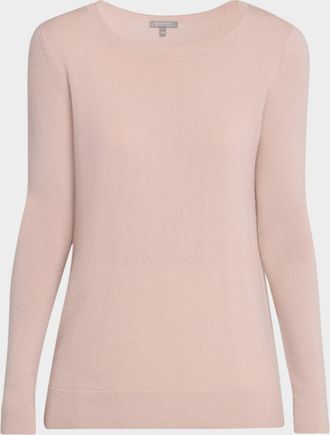 Neiman Marcus Cashmere Basic Crewneck Top