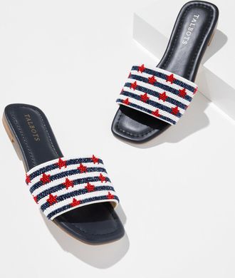 Talbots Liana Americana Seed Bead Slides - Blue - 10 1/2 M Talbots
