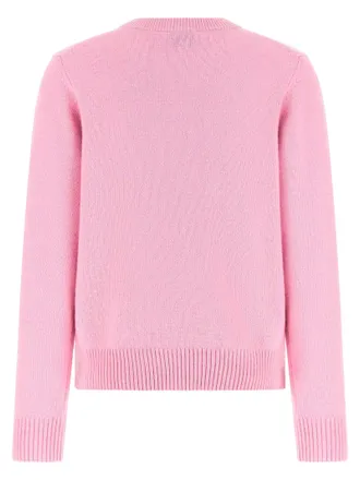 Ganni Intarsia Crab-Knit Sweater - Pink