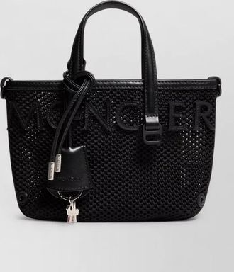 Moncler mesh leather tote bag shoulder strap