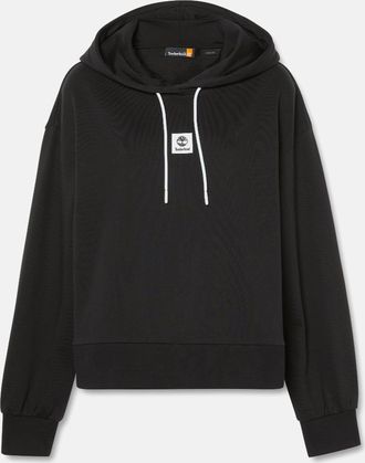 Timberland Womens Timberland Stack Logo Loop Back Hoodie in Black