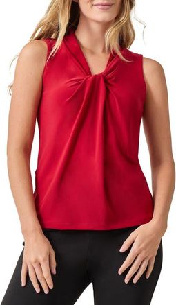 Kasper Sleeveless Knot Front Jersey Top in Fire Red at Nordstrom, Size X-Large