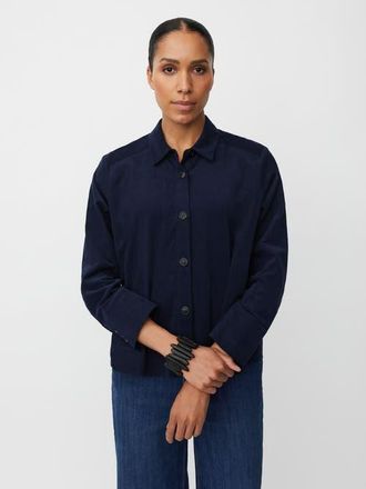 Masai Long Sleeve Collared Velvet Shirt in Navy Blazer at Nordstrom, Size Xx-Large