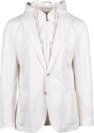 Eleventy White Linen Cotton Blazer