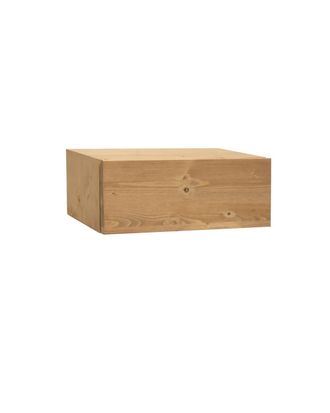 Deco Wood Mesita de noche de madera maciza flotante en tono medio de 40x15cm