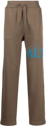 Alyx logo-print straight-leg track pants - men - Cotton - L - Neutrals