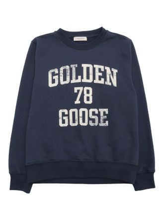 Golden Goose Journey / Felpa girocollo unisex Regular / Pile in misto cotone con stampa effetto vintage