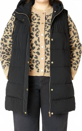 Dex Clothing Hooded Puffer Vest - Plus In Black - Hoc Winter