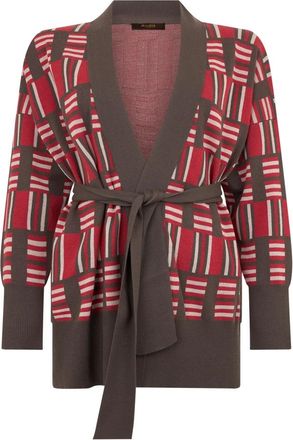 Moorer Simona Cardigan met ceintuur - Dames - Vesten - Veelkleurig - XS - Kasjmier - Truien & Vesten