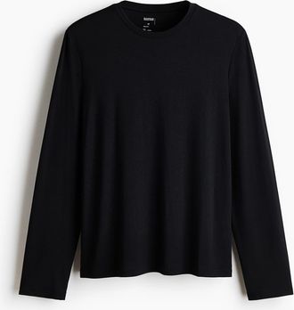 H&M Warming Regular Fit Long-sleeved T-shirt in Black at Nordstrom, Size X-Large