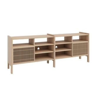 Naan Furniture Aparador mediano de pino macizo 201,4 cm sin barnizar