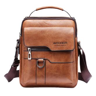 Generic Man Bags for Men Mens Shoulder Bag PU Leather Messenger Bag Pack Business Satchel Side Bag Casual Handbag for Men Working Shopping School Daily Use (A
