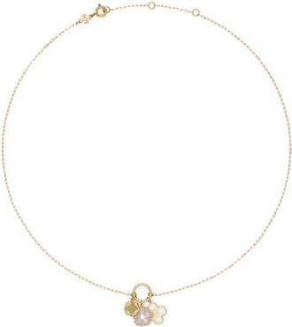 Tory Burch forget me not charm pendent necklace in Tory Gold /Mother Of Pearl at Nordstrom